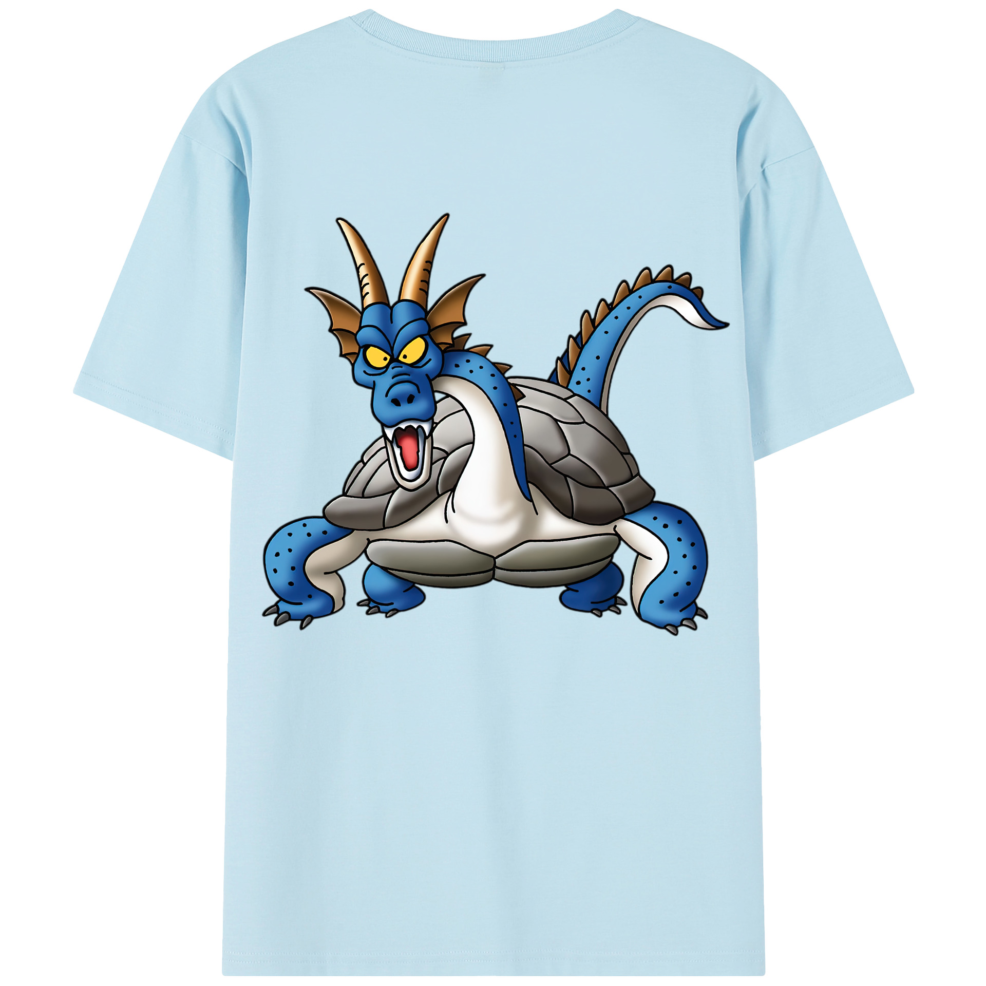 （画像用） ドラゴンクエスト Doragon Kuesuto Dragon Quest 綿100％半袖Tシャツ（背面プリント）